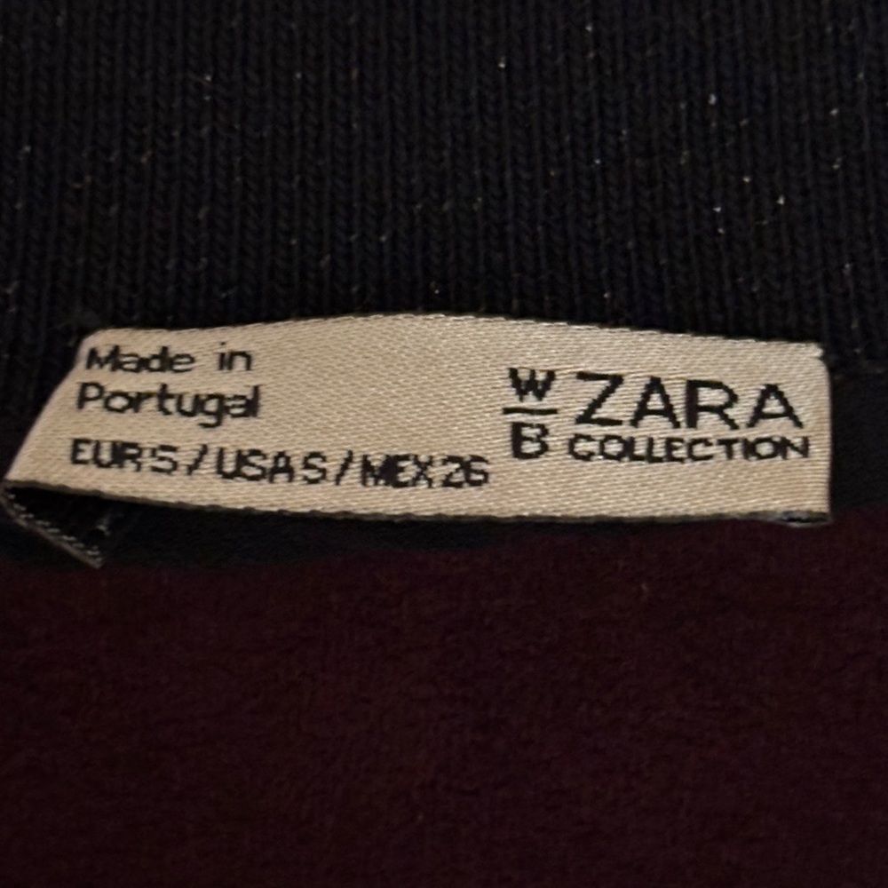 ZARA Purple Burgundy Embroidered Velvet Bomber Jacket, Shimmer Collar, Small - Picture 7 of 10